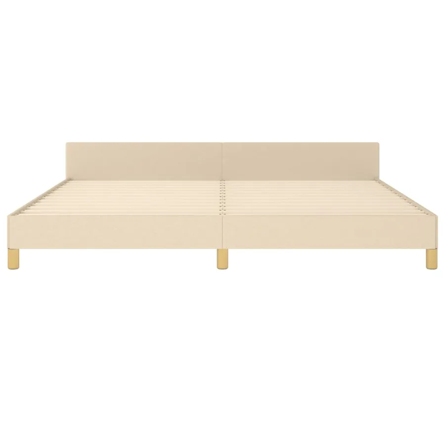 Cadre de lit sans matelas crème 200x200 cm tissu - 6
