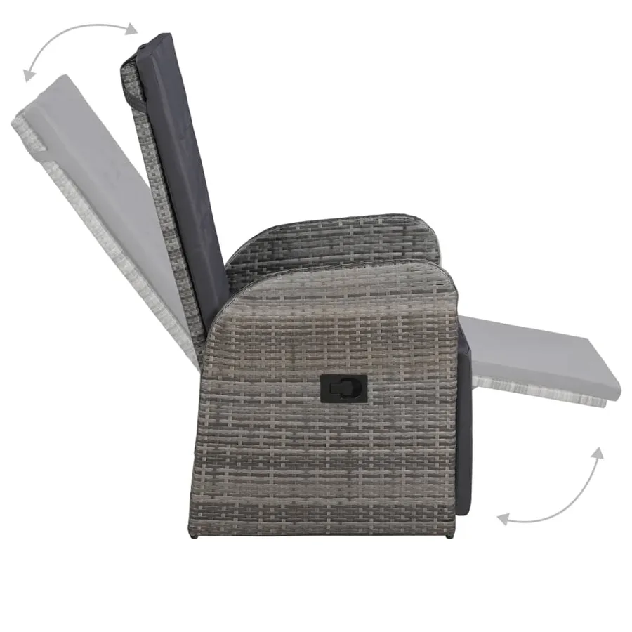 Ensemble à manger de jardin 5 pcs Gris - 8
