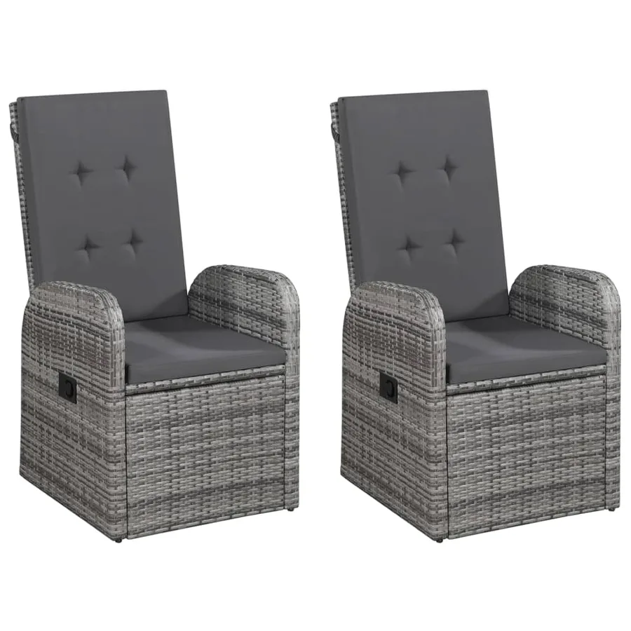 Ensemble à manger de jardin 5 pcs Gris - 9