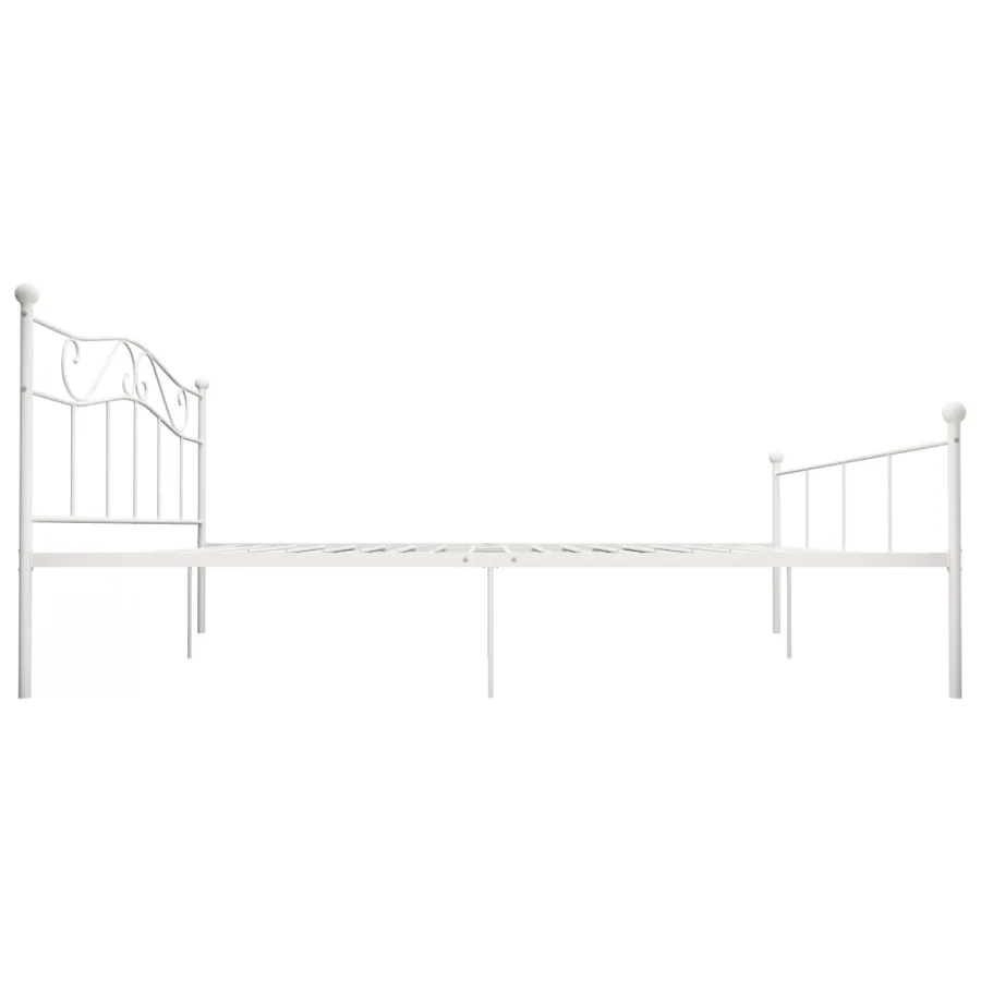 Cadre de lit Blanc Métal 200 x 200 cm - 4