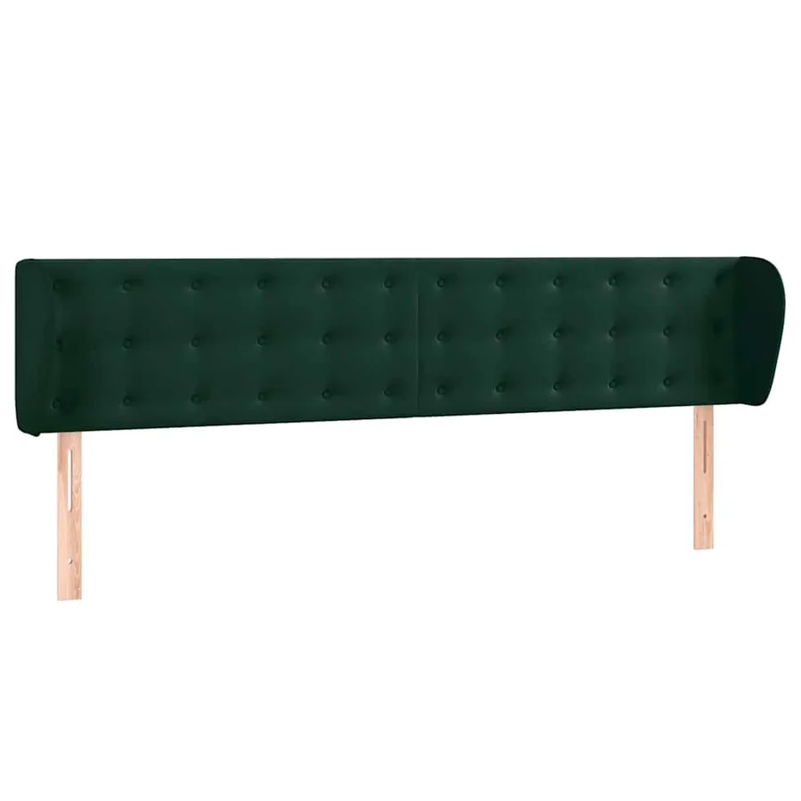 Tête de lit avec oreilles Vert foncé 163x23x78/88 cm Velours - 2