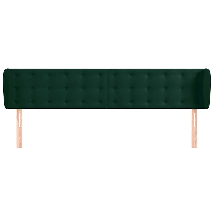Tête de lit avec oreilles Vert foncé 163x23x78/88 cm Velours - 3