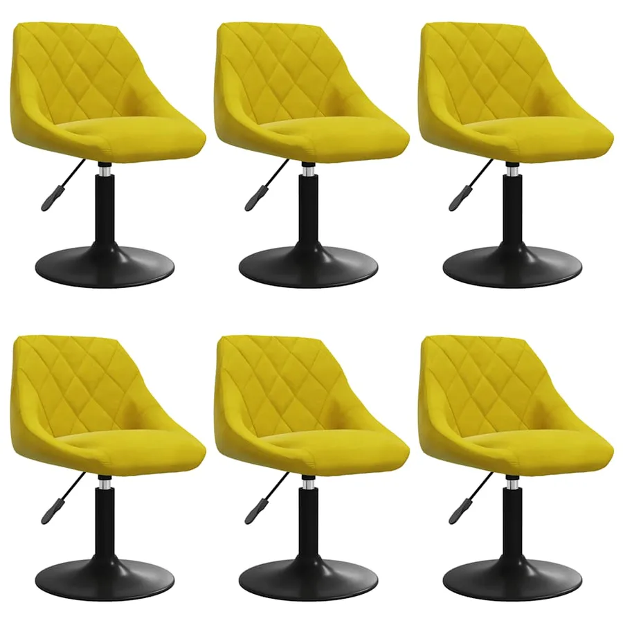 Chaises à manger pivotantes lot de 6 jaune moutarde velours - 2