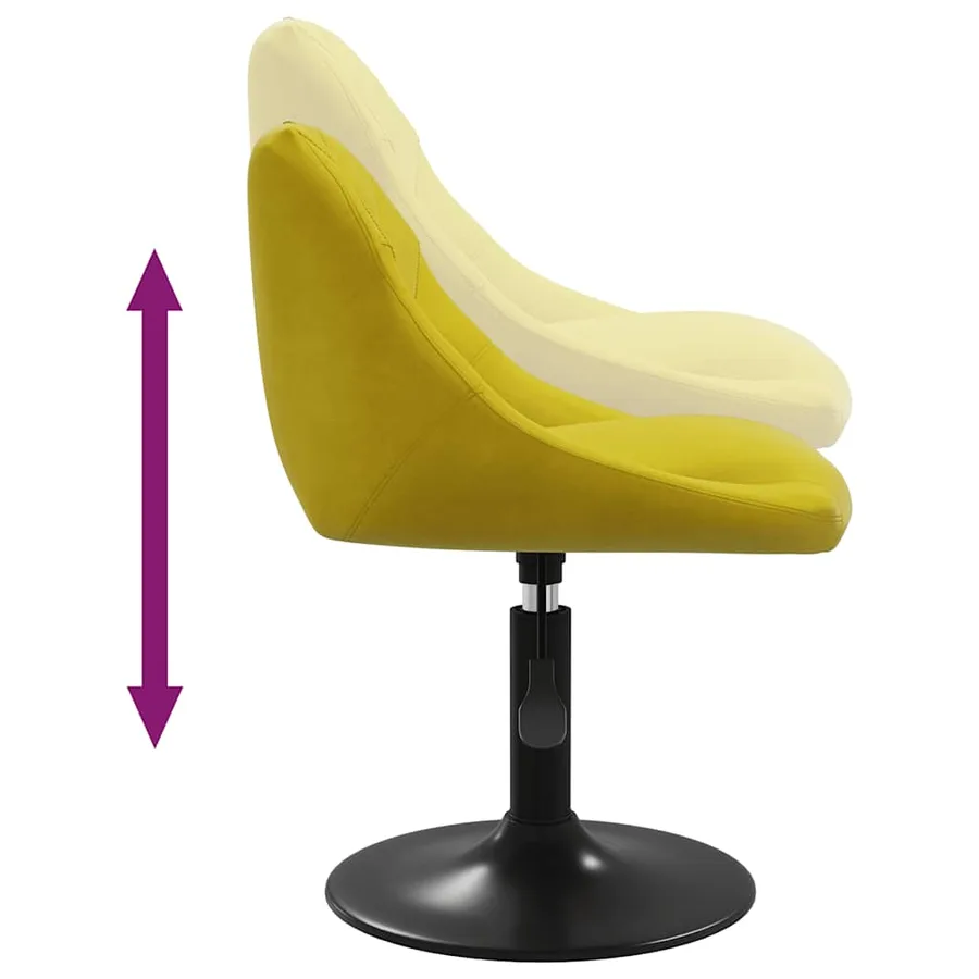 Chaises à manger pivotantes lot de 6 jaune moutarde velours - 7