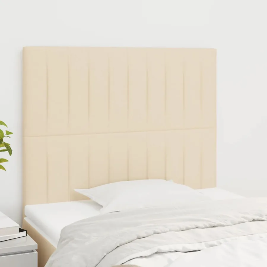 Tête de lit Crème 80x5x118/128 cm Tissu