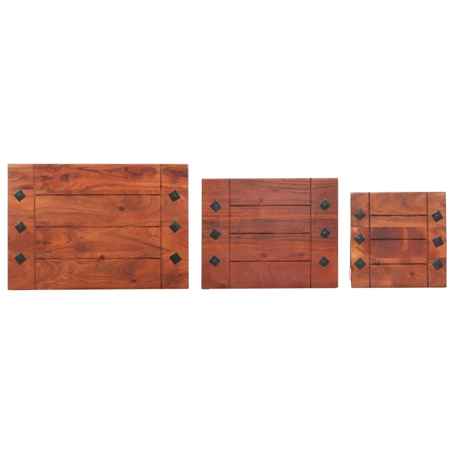 Tables gigognes 3 pcs Bois d'acacia massif - 5