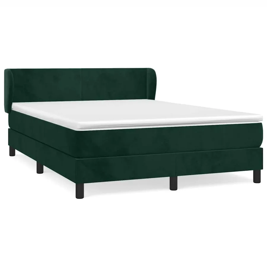 Sommier à lattes de lit et matelas Vert foncé 140x190cm Velours - 2