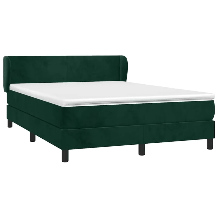 Sommier à lattes de lit et matelas Vert foncé 140x190cm Velours - 3