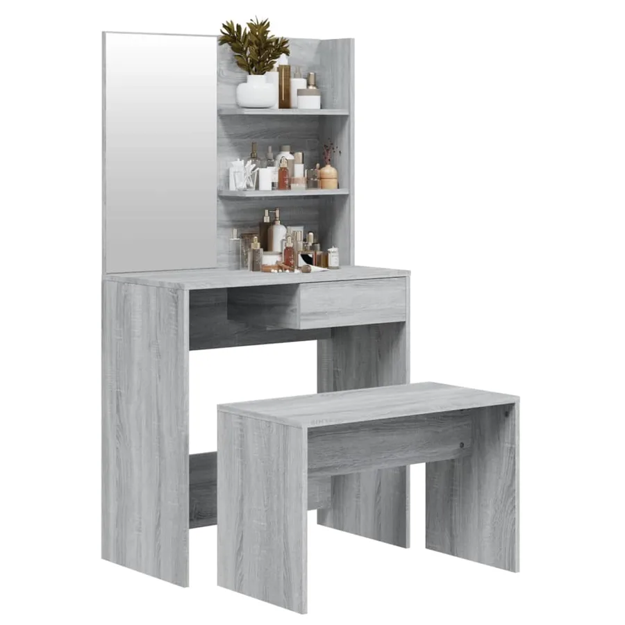 Ensemble de coiffeuse Sonoma gris 74,5x40x141 cm - 3