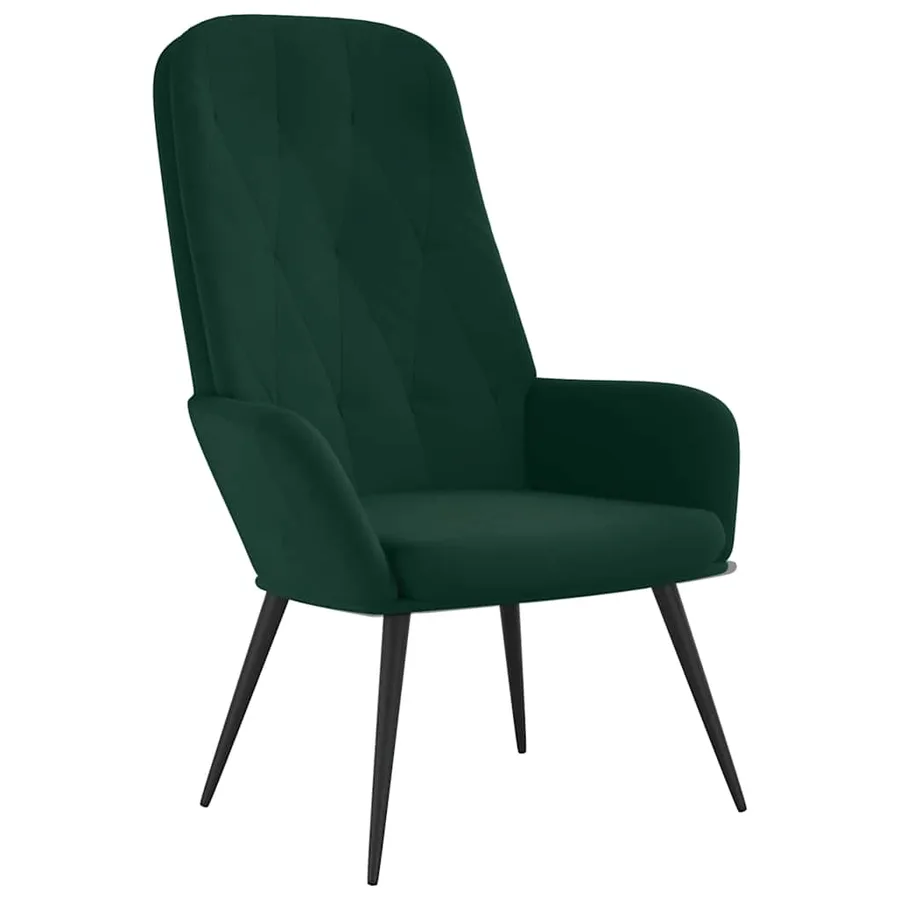Chaise de relaxation Vert foncé Velours - 2