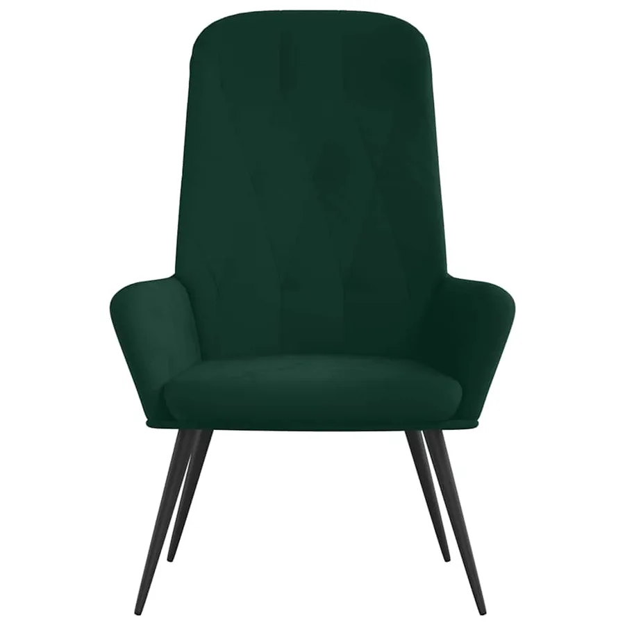 Chaise de relaxation Vert foncé Velours - 3
