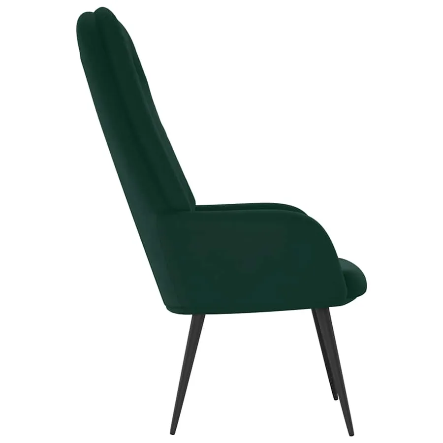 Chaise de relaxation Vert foncé Velours - 4