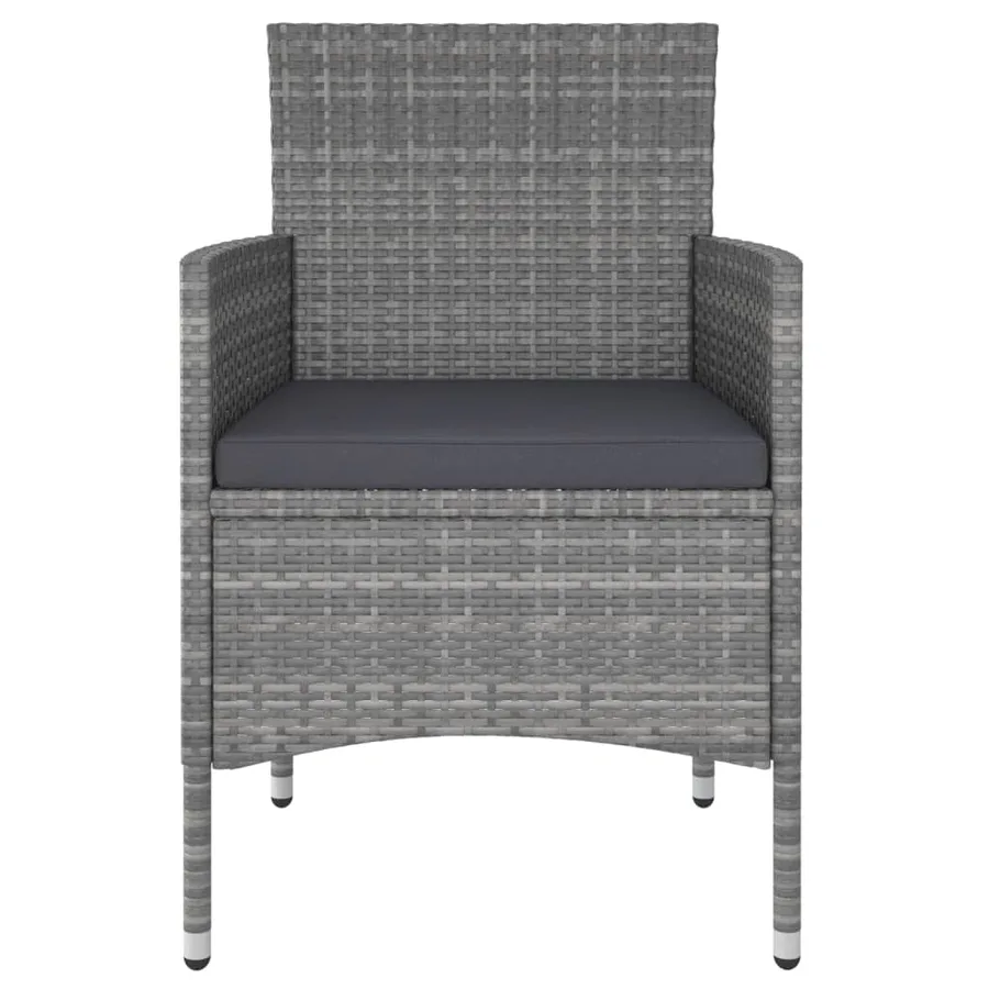 Salon de jardin 5 pcs Résine tressée Gris - 4