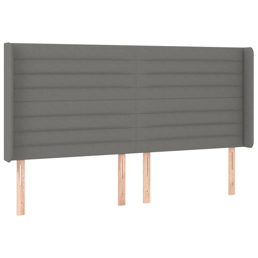 Tête de lit à LED Gris foncé 183x16x118/128 cm Tissu - 3