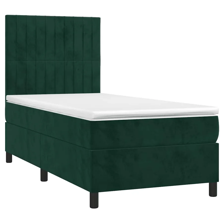 Sommier à lattes de lit matelas LED Vert foncé 80x200cm Velours - 3