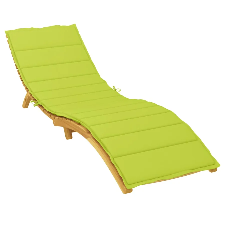 Coussin de chaise longue vert vif 200x50x3 cm tissu oxford - 3