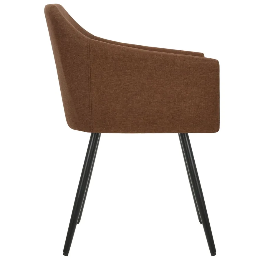 Chaises à manger lot de 4 marron tissu - 4