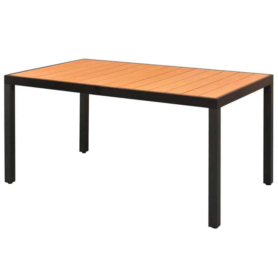 Ensemble à Manger de jardin 7pcs PVC résine tressée noir marron - 3