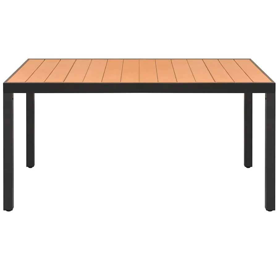 Ensemble à Manger de jardin 7pcs PVC résine tressée noir marron - 4