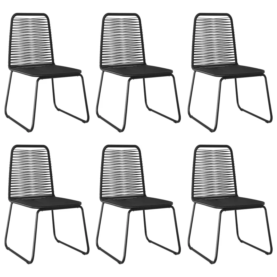 Ensemble à Manger de jardin 7pcs PVC résine tressée noir marron - 5