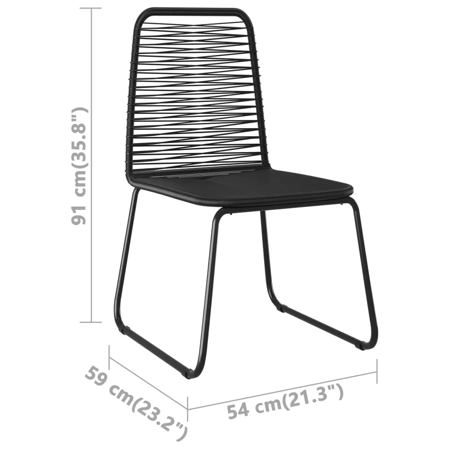 Ensemble à Manger de jardin 7pcs PVC résine tressée noir marron - 9