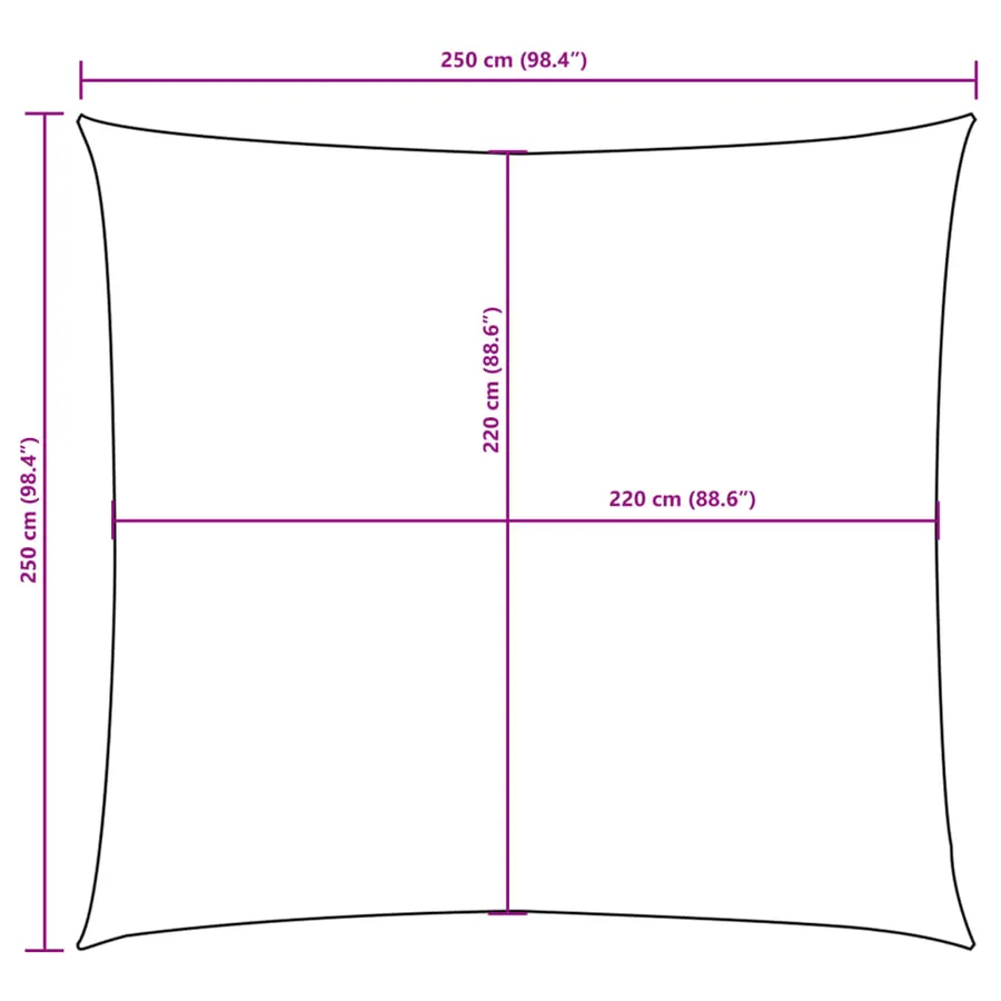 Voile de parasol tissu oxford carré 2,5x2,5 m bleu - 10
