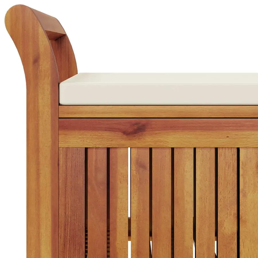 Banc de rangement de jardin avec coussin 126 cm Bois d'acacia - 10