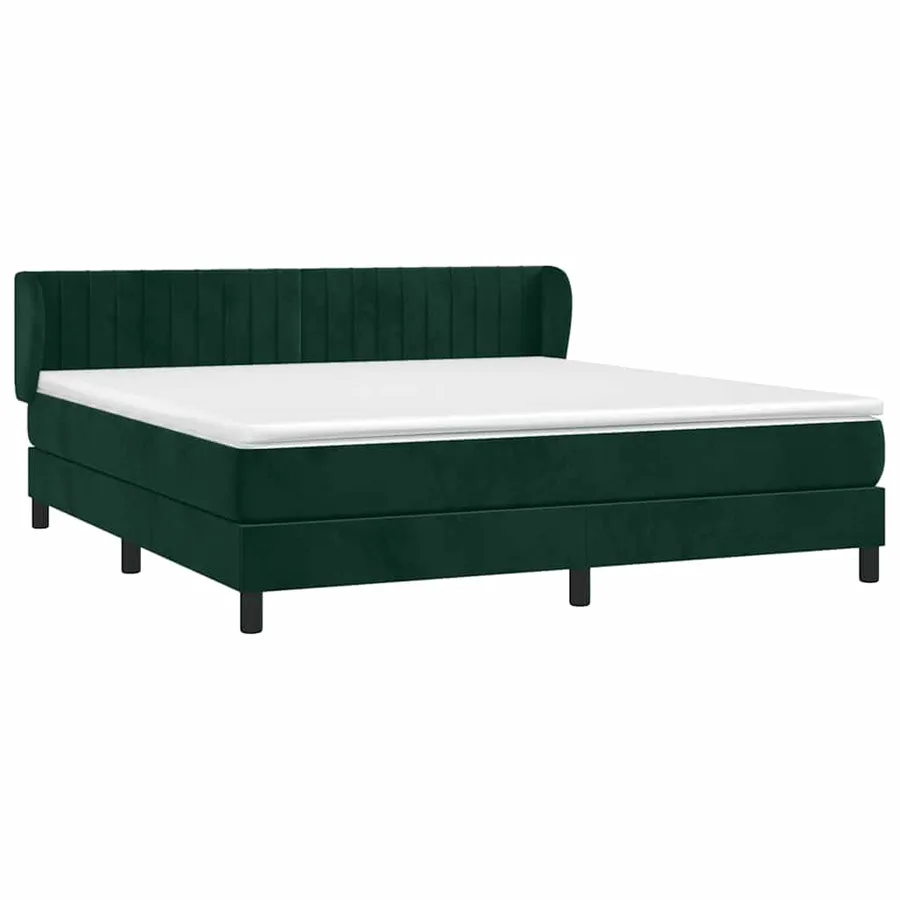 Sommier à lattes de lit et matelas Vert foncé 180x200cm Velours - 3