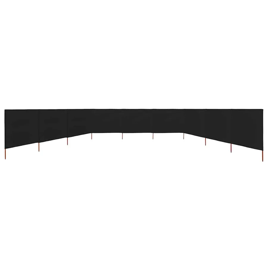 Paravent 9 panneaux Tissu 1200 x 160 cm Noir - 3