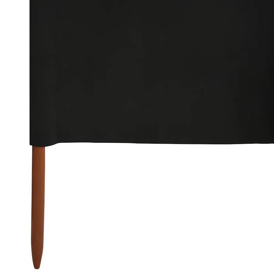 Paravent 9 panneaux Tissu 1200 x 160 cm Noir - 5