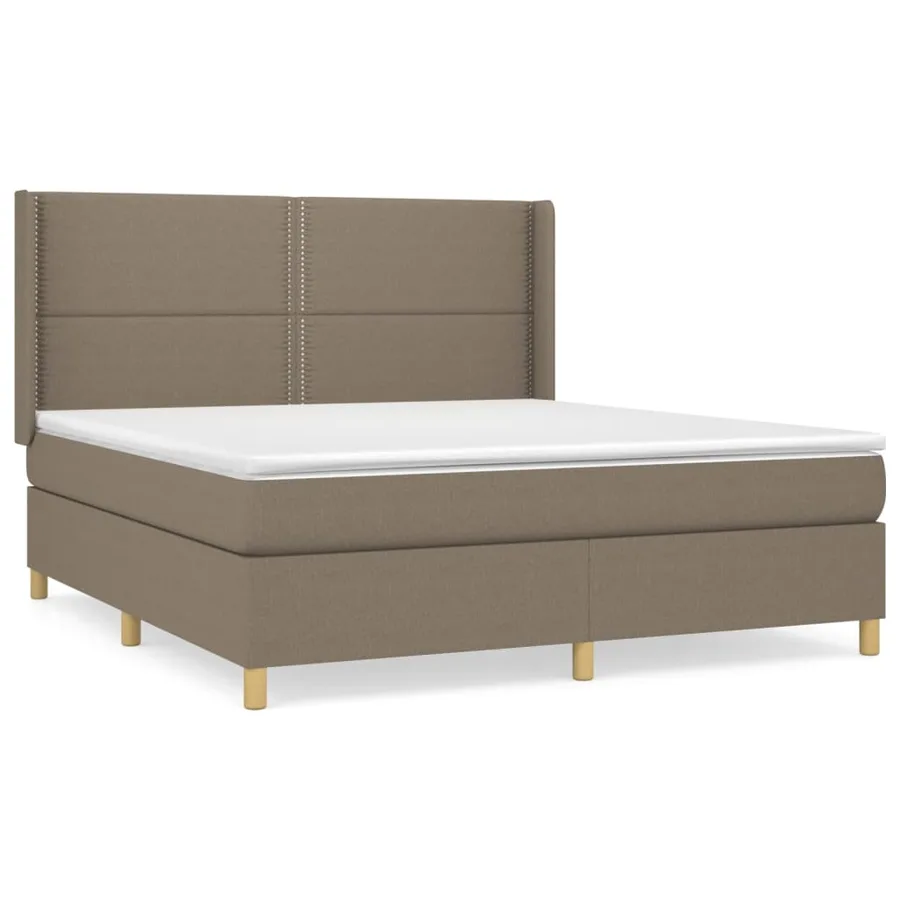 Sommier à lattes de lit avec matelas Taupe 180x200 cm Tissu - 2