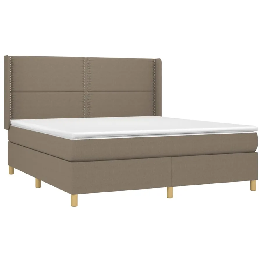 Sommier à lattes de lit avec matelas Taupe 180x200 cm Tissu - 3