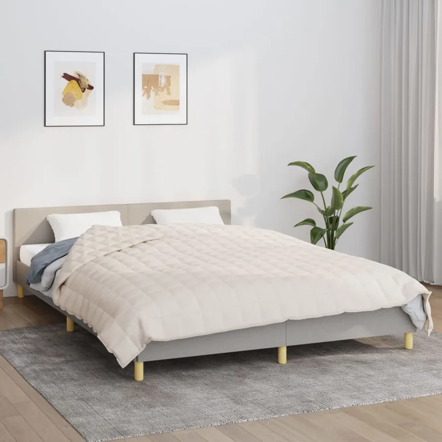 Couverture lestée Crème clair 200x220 cm 9 kg Tissu