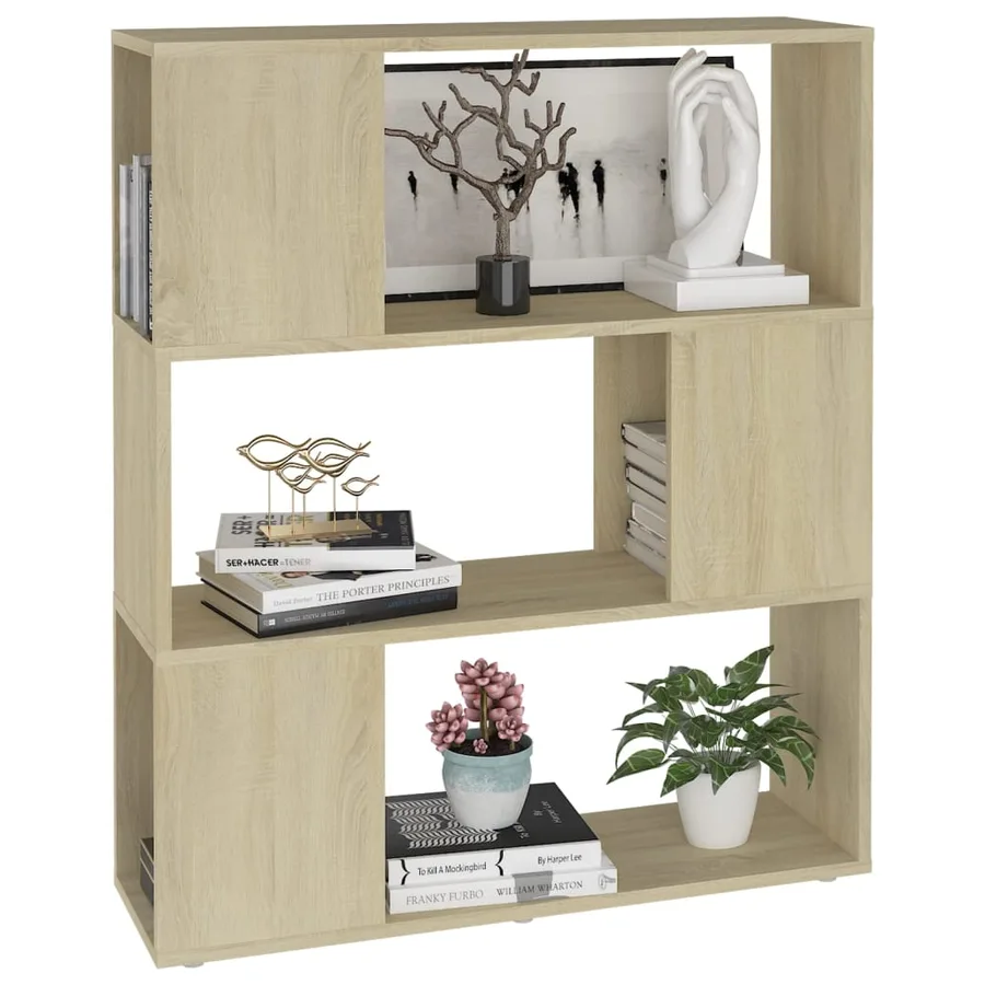 Bibliothèque/Séparateur de pièce Chêne Sonoma 80x24x94 cm - 4