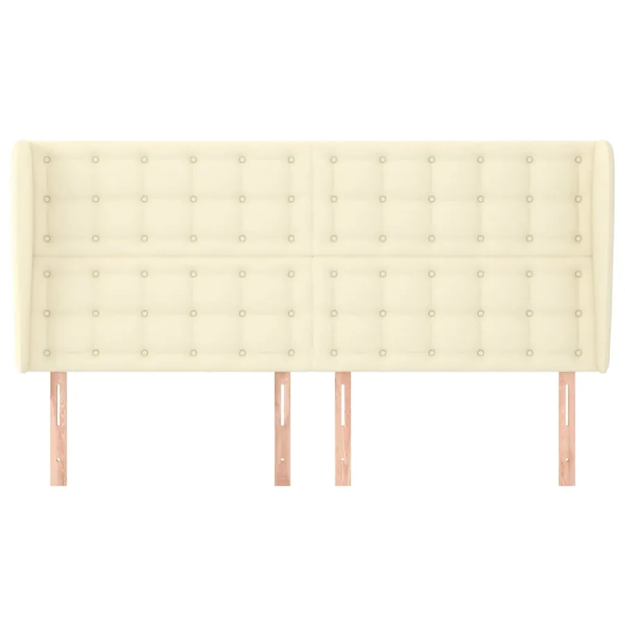 Tête de lit avec oreilles Crème 163x23x118/128 cm Similicuir - 3