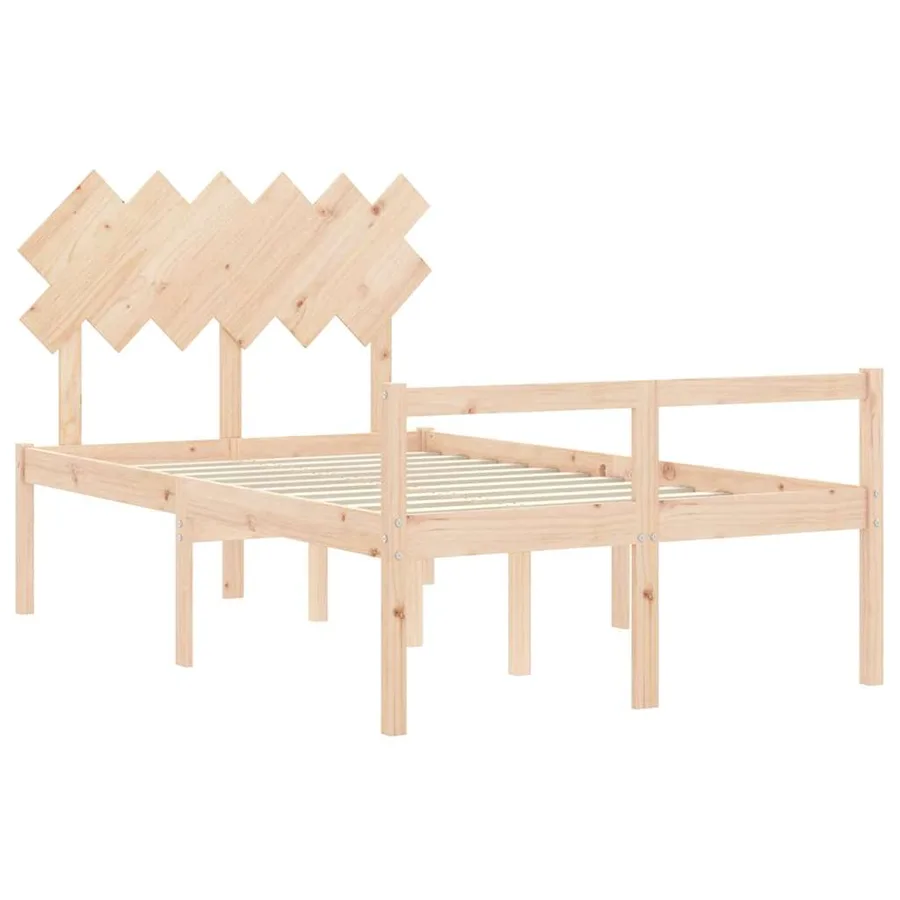 Lit pour personne âgée et tête de lit petit double bois massif - 5