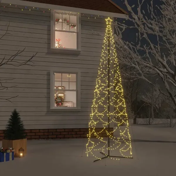 Arbre de Noël cône 1400 LED blanc chaud 160x500 cm