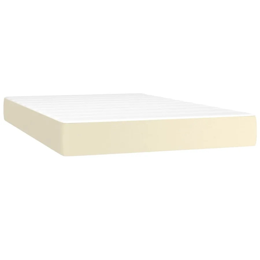 Sommier à lattes de lit avec matelas et LED Crème 120x200 cm - 6
