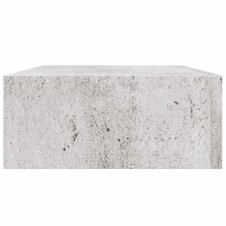 Étagère à tiroir murale Gris béton 40x23,5x10 cm MDF - 7