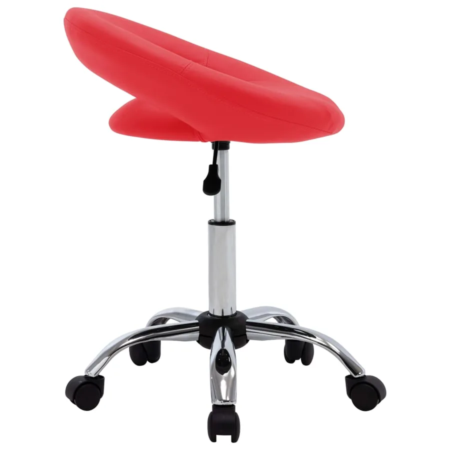 Chaise pivotante à manger Rouge Similicuir - 3