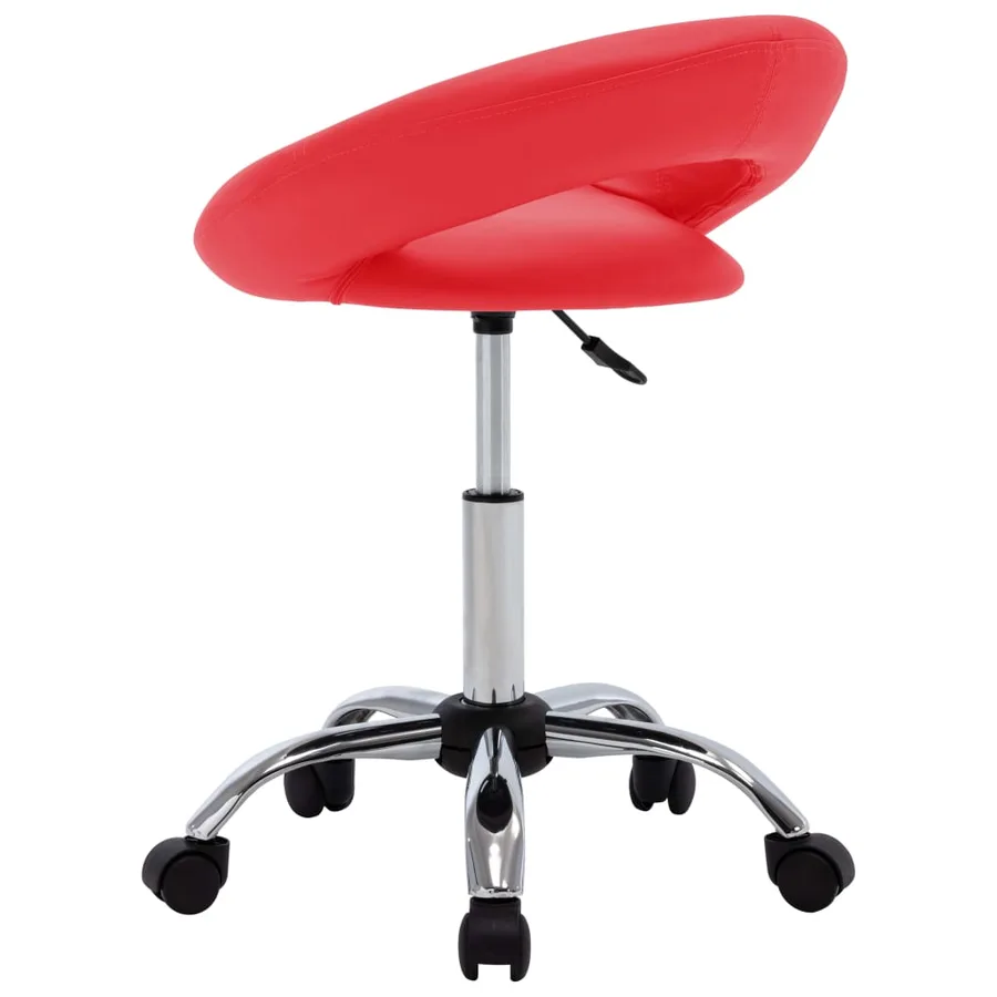 Chaise pivotante à manger Rouge Similicuir - 4