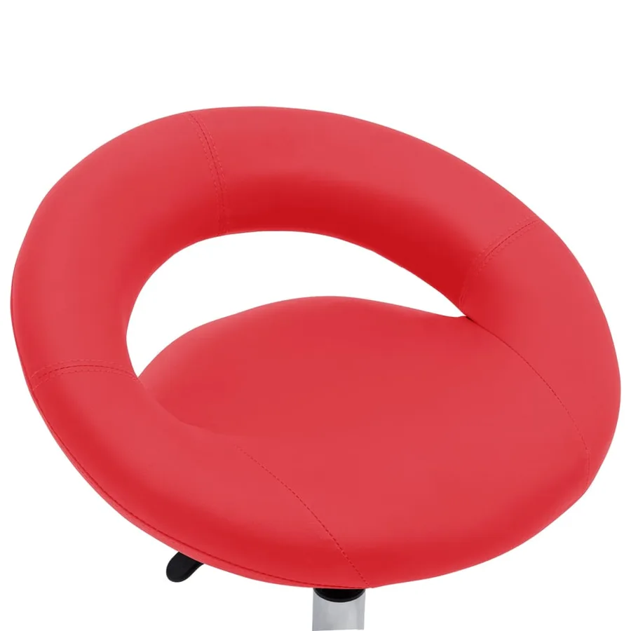 Chaise pivotante à manger Rouge Similicuir - 6