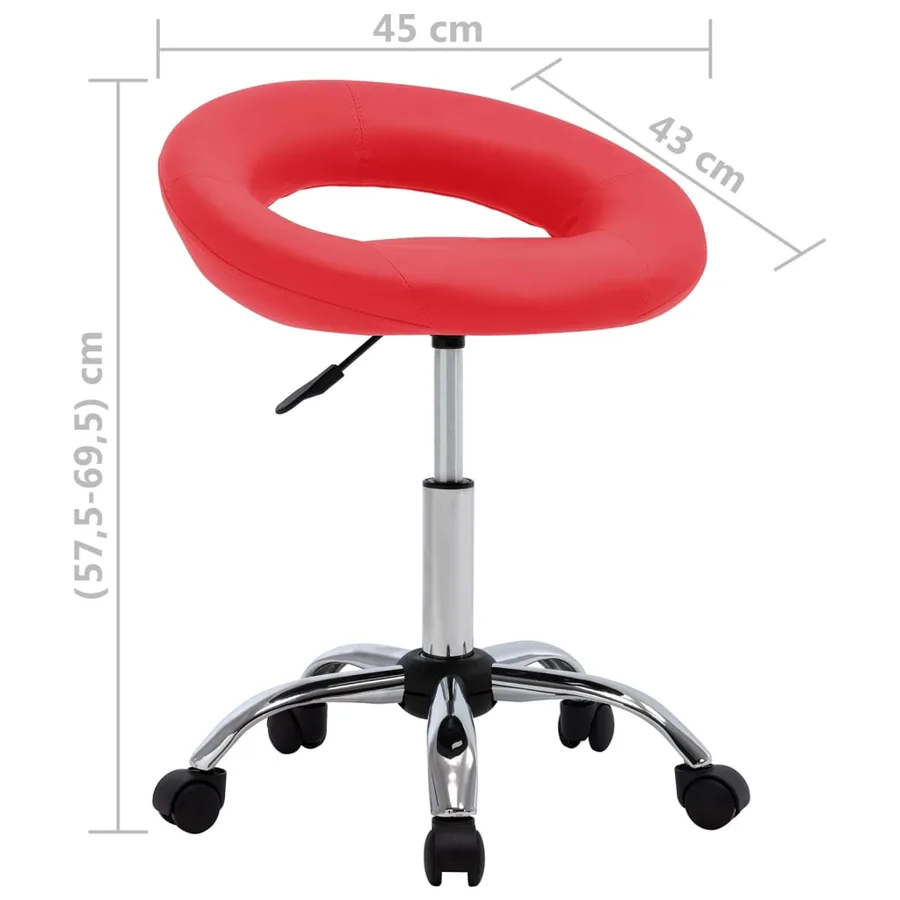 Chaise pivotante à manger Rouge Similicuir - 7