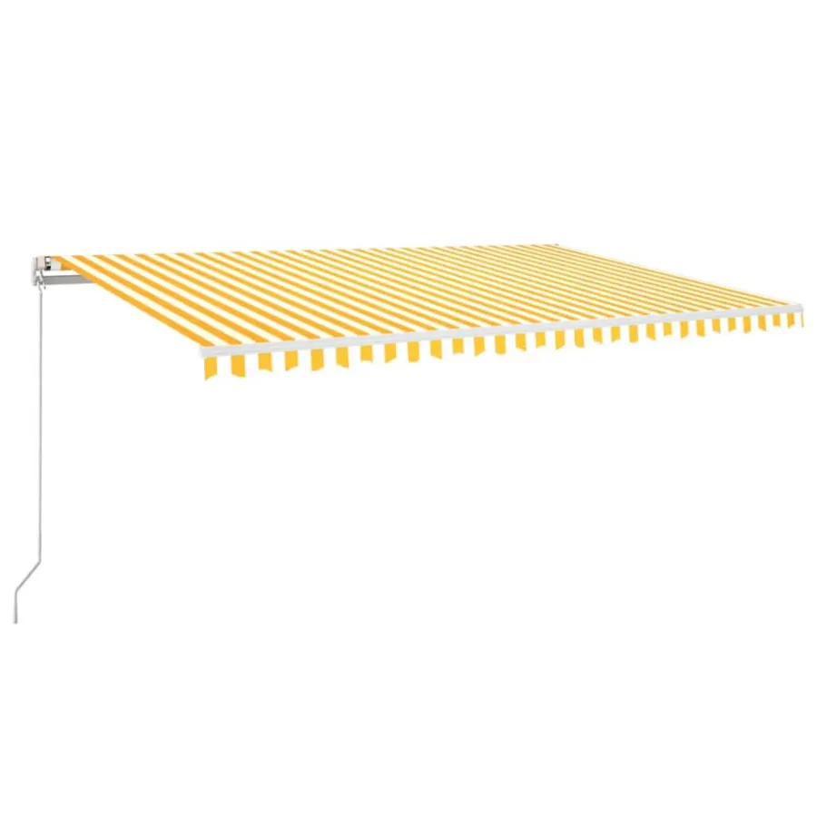 Auvent manuel rétractable avec LED 500x300 cm Jaune et blanc - 2