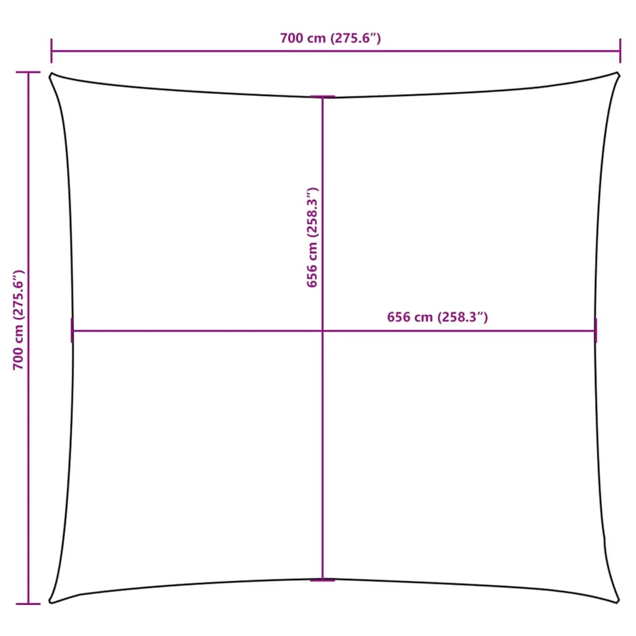 Voile de parasol Tissu Oxford carré 7x7 m Bleu - 10