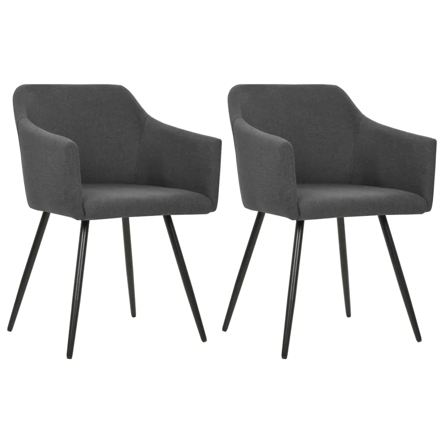 Chaises à manger lot de 2 gris foncé tissu