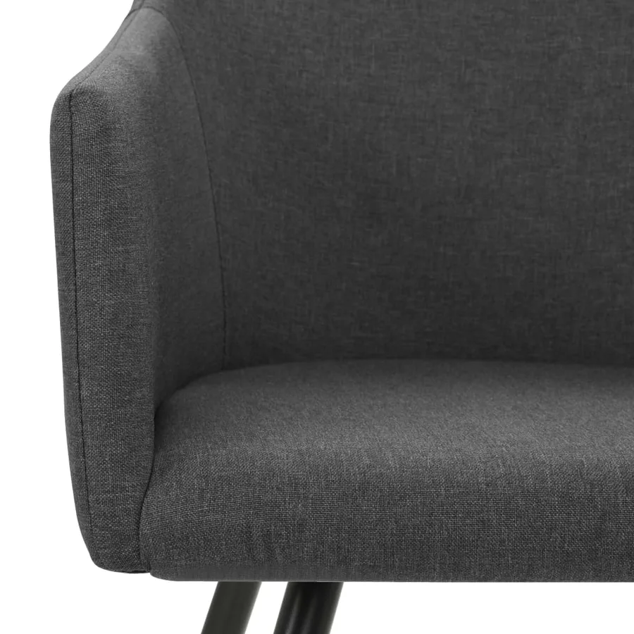 Chaises à manger lot de 2 gris foncé tissu - 5