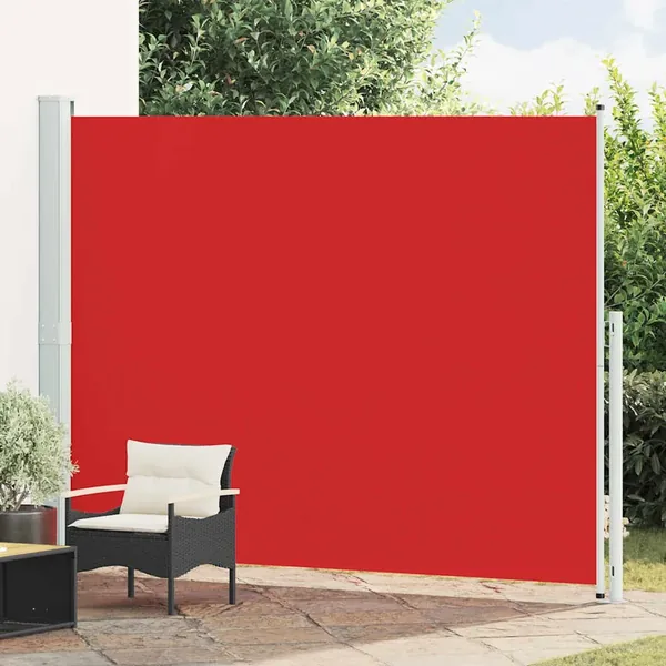 Auvent latéral rétractable de patio 220x300 cm Rouge