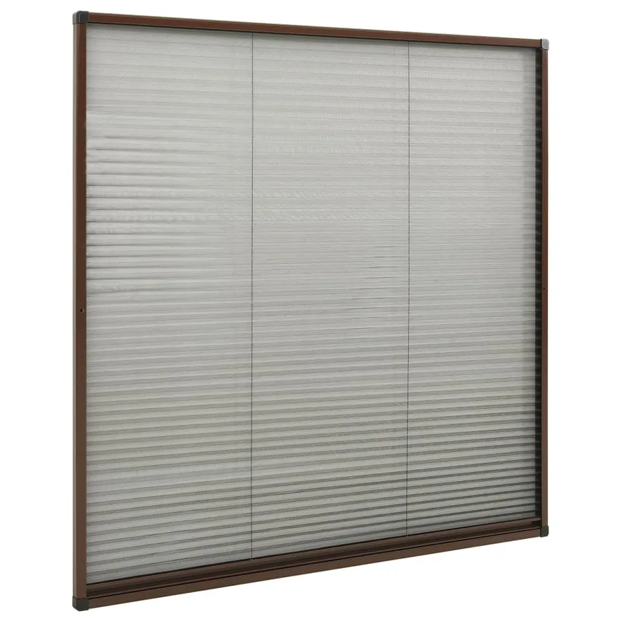 Moustiquaire plissée pour fenêtre Aluminium Marron 120x120 cm - 3