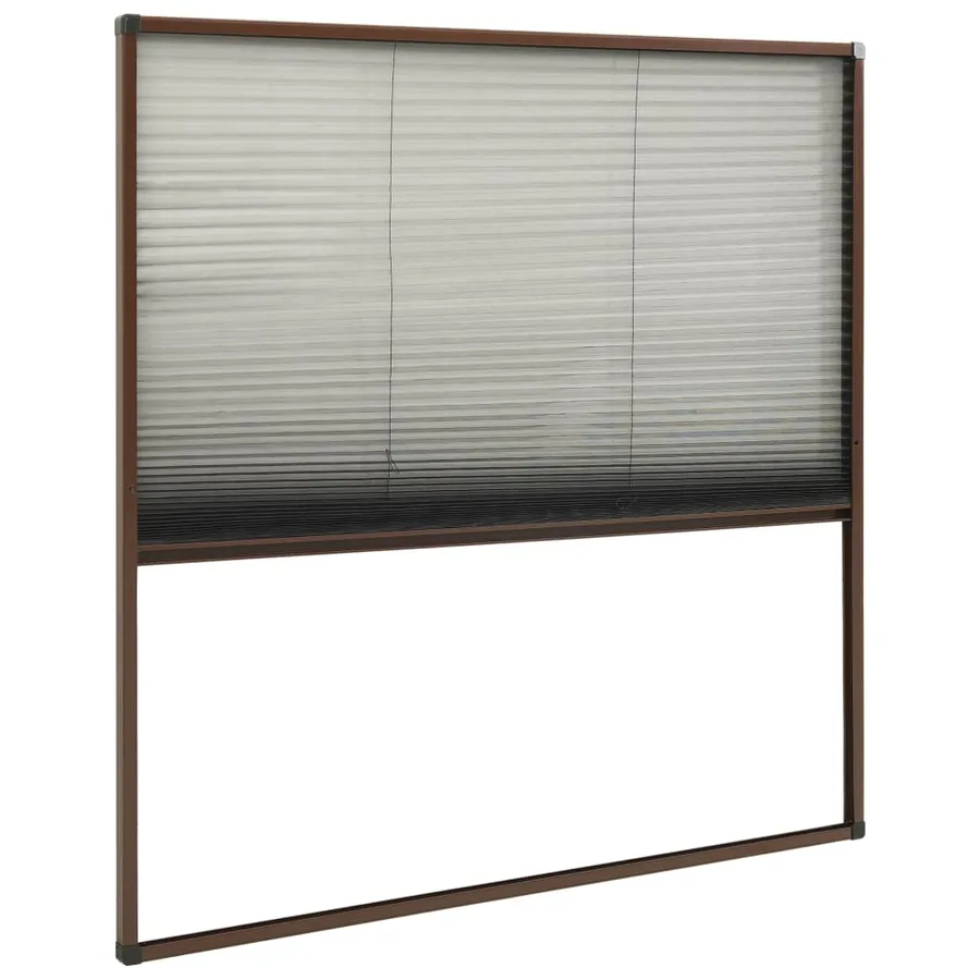 Moustiquaire plissée pour fenêtre Aluminium Marron 120x120 cm - 4